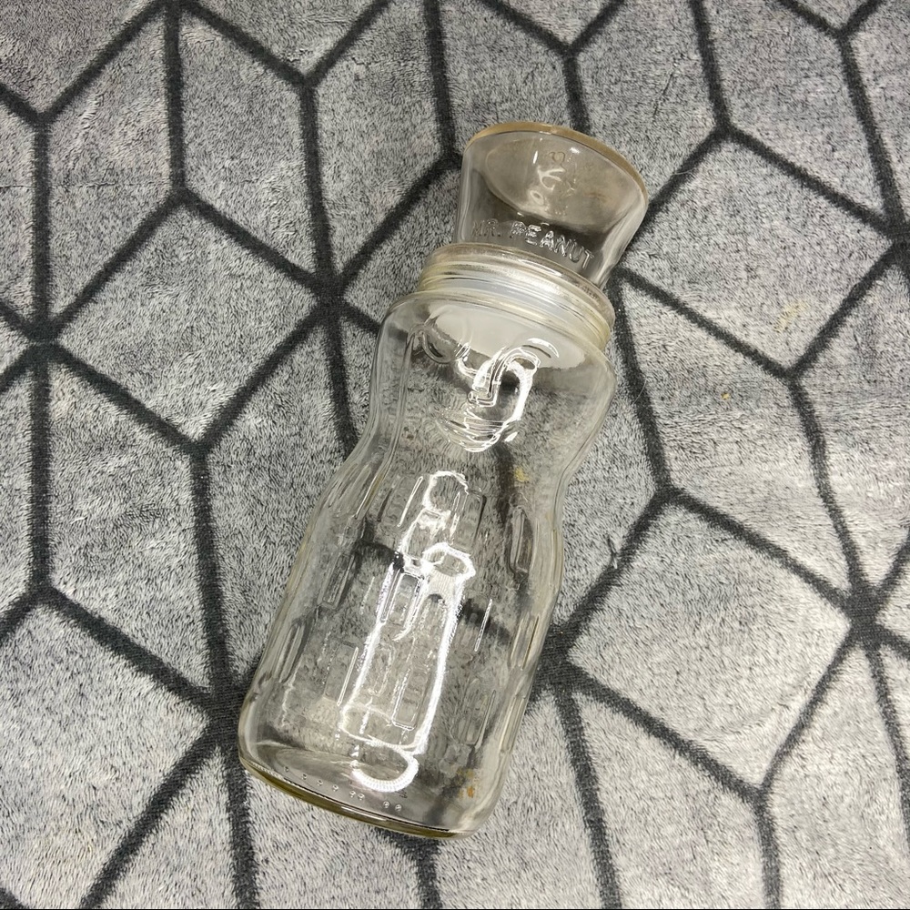 Vintage 1991 Planters Peanuts Mr. Peanut 75th Anniversary Glass Jar With Lid B1